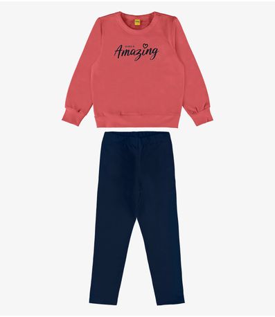 Conjunto Infantil Blusão Com Legging Rovi Kids Laranja