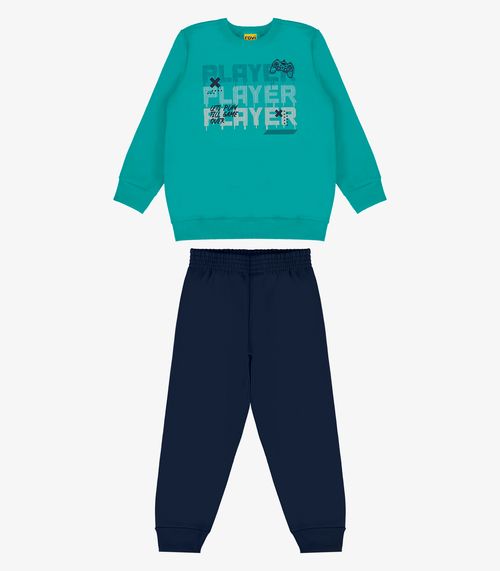 Conjunto Infantil Blusão Com Calça Rovi Kids Verde