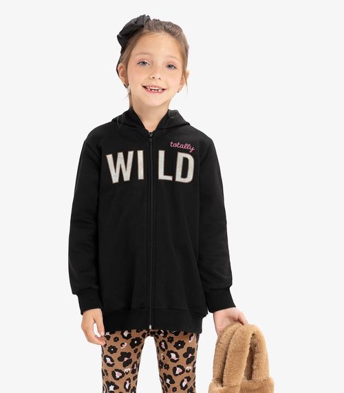 Conjunto Jaqueta Com Capuz E Legging Rovi Kids Preto