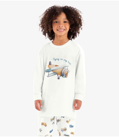 Pijama moletinho Rovi Kids Bege