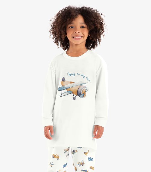 Pijama moletinho Rovi Kids Bege