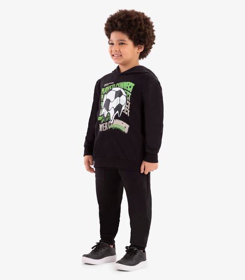 Calça Infantil Em Moletom Rovi Kids Preto