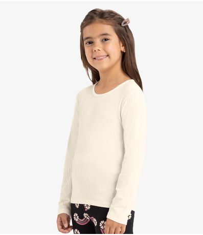 Blusa Manga Longa Com Aplicação Strass Rovi Kids Bege