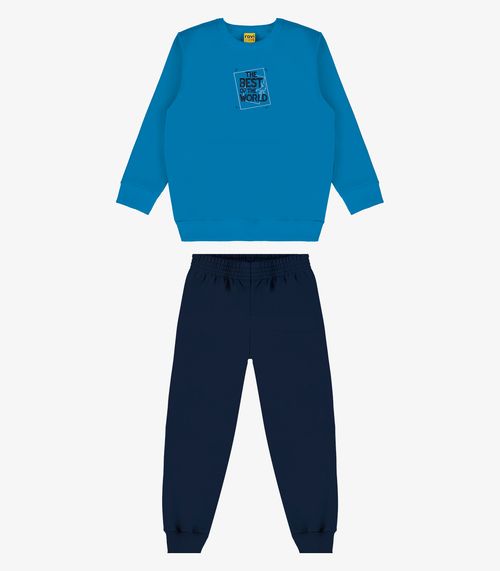 Conjunto Infantil Blusão Com Calça Rovi Kids Azul