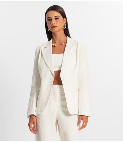 Blazer Feminino De Alfaiataria Endless Branco