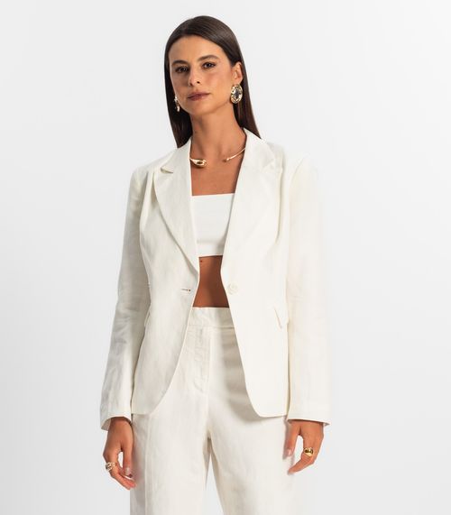 Blazer Feminino De Alfaiataria Endless Branco