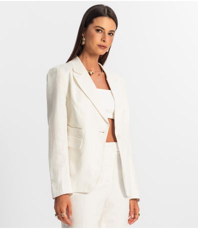 Blazer Feminino De Alfaiataria Endless Branco