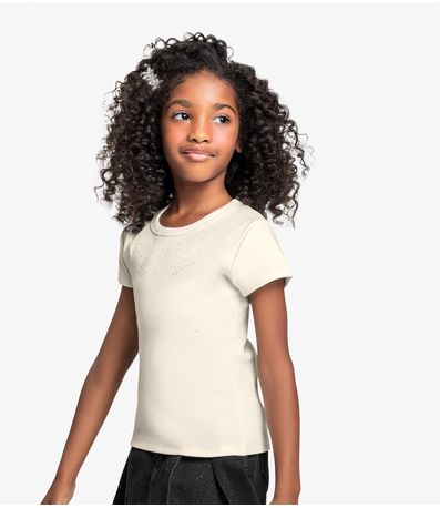 Blusa Infantil Em Ribana Trick Nick Bege