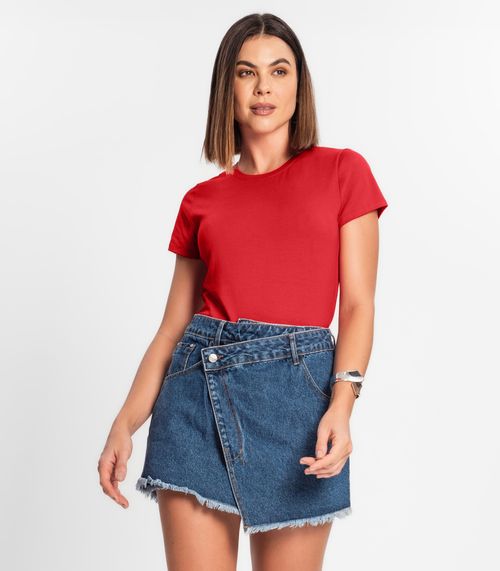 Blusa Feminina Cotton Leve Básica Rovitex Vermelho