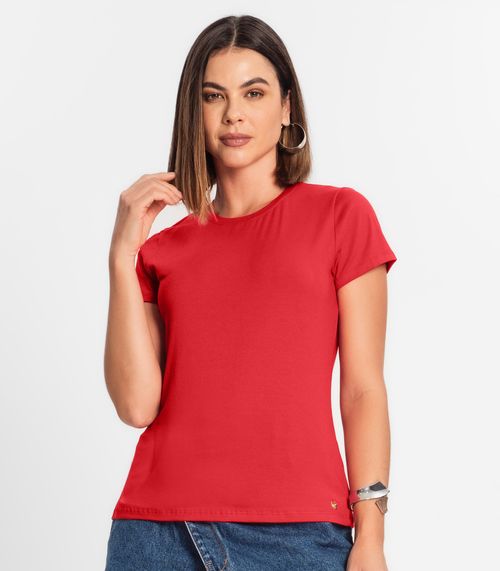 Blusa Feminina Cotton Leve Básica Rovitex Vermelho