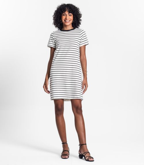 Vestido Feminino Listrado Rovitex Bege