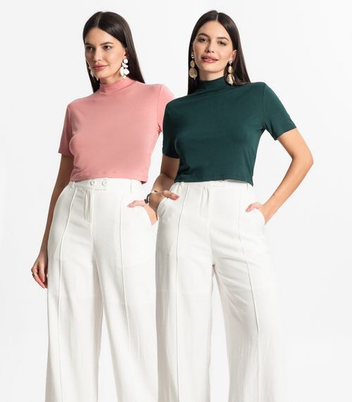 Kit 2 Blusas Cropped Feminina Select Sortido