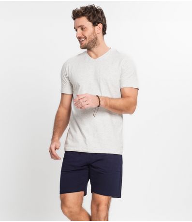 Bermuda Masculina Plus Size Moletom Diametro Azul