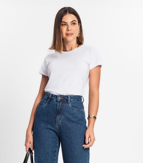 Blusa Feminina Cotton Leve Básica Rovitex Branco