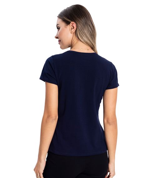 Blusa Feminina Cotton Leve Básica Rovitex Azul