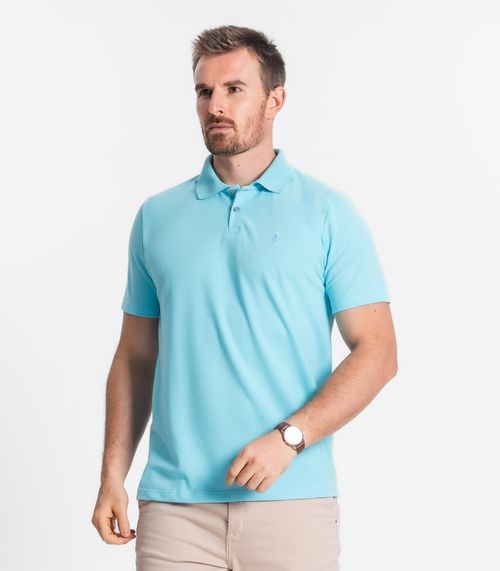 Camisa Polo Básica Masculina Diametro Azul