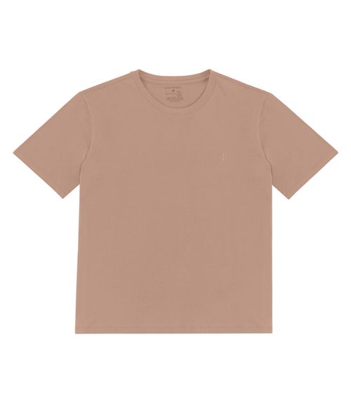 Camiseta Masculina Plus Size Meia Malha Diametro Marrom