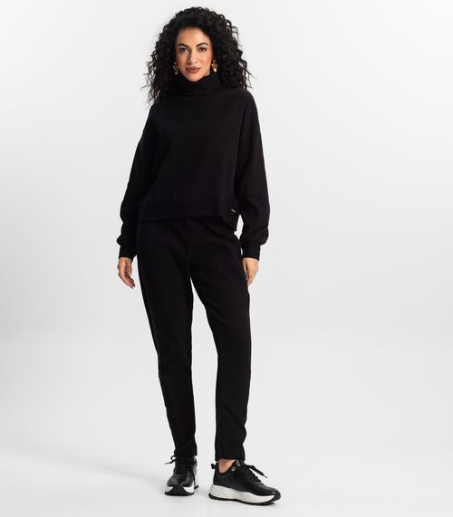 Conjunto Blusão com Calça Feminino Rovitex Preto