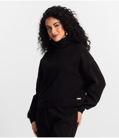 Conjunto Blusão com Calça Feminino Rovitex Preto