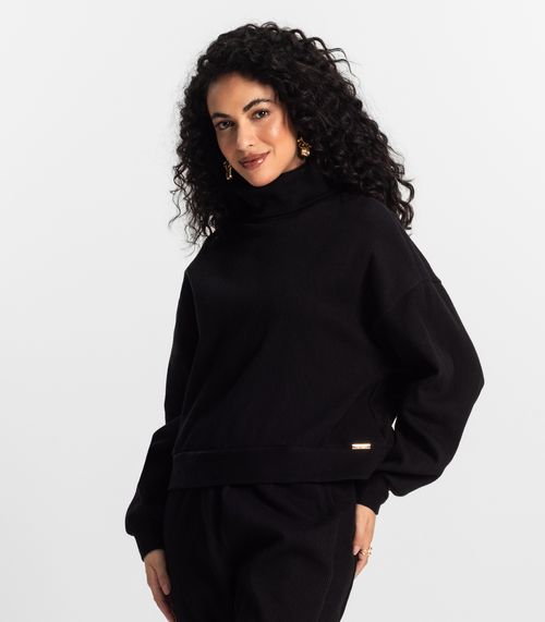 Conjunto Blusão com Calça Feminino Rovitex Preto