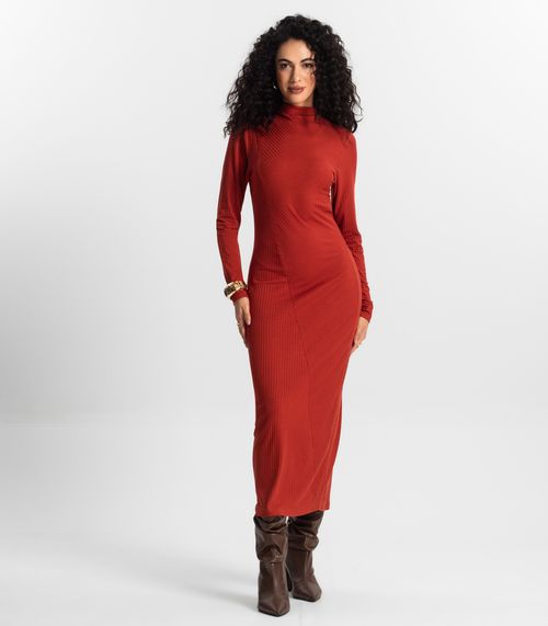 Vestido Manga Longa Feminino Rovitex Laranja