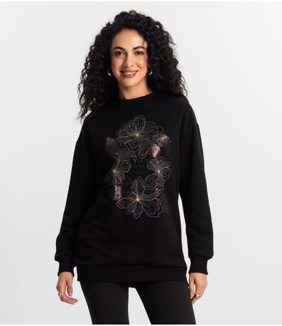 Blusão Alongado Feminino Rovitex Preto