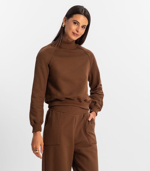 Conjunto de blusão com calça Rovitex Marrom