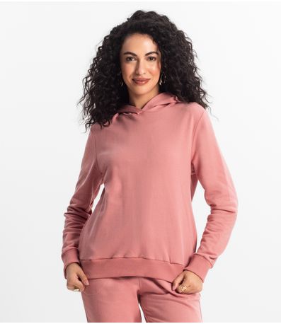 Blusão com Capuz Feminino Rovitex Rosa