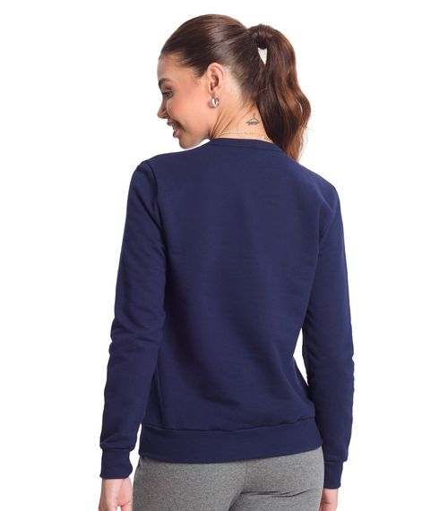 Blusão Feminino Básico de Moletom Rovitex Azul