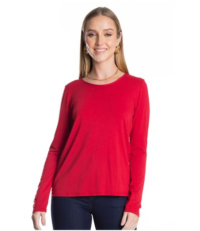 Blusa Feminina Manga Longa Rovitex Vermelho