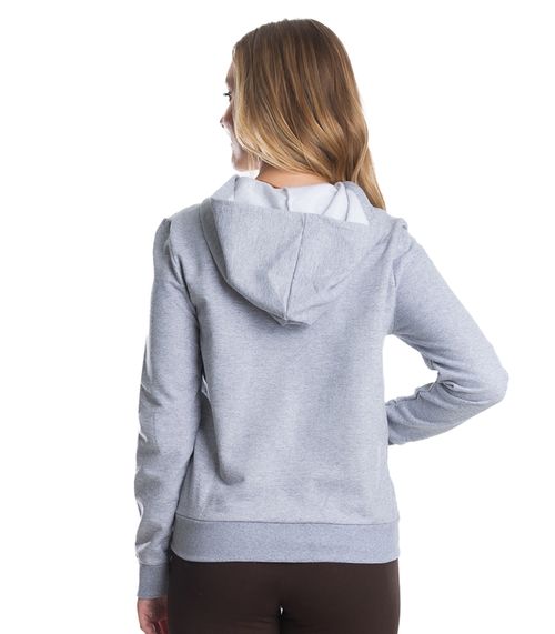 Jaqueta Feminina Básica com Capuz Rovitex Cinza