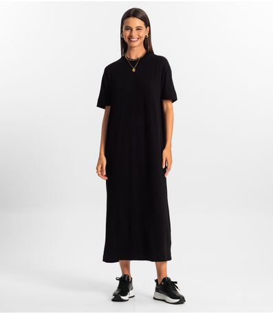 Vestido Midi Feminino Rovitex Preto