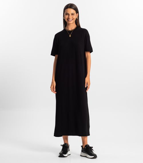 Vestido Midi Feminino Rovitex Preto