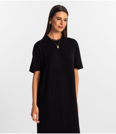 Vestido Midi Feminino Rovitex Preto
