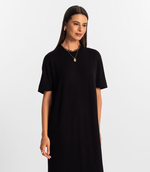 Vestido Midi Feminino Rovitex Preto
