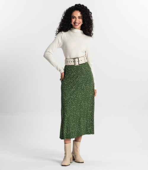 Saia Midi Feminina Rovitex Verde