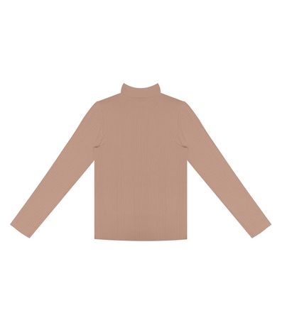 Blusa Manga Longa Canelada Rovitex Marrom