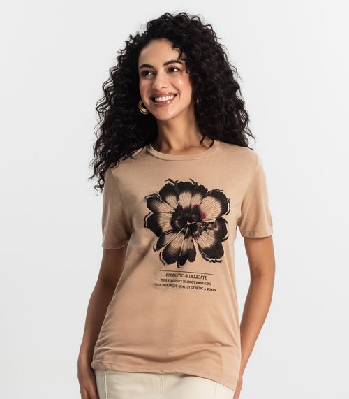 T-shirt Feminina Rovitex Marrom