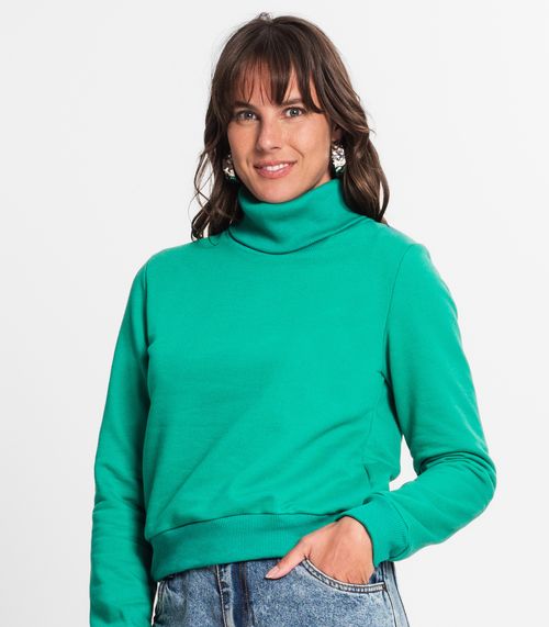 Blusão Feminino Em Moletom Rovitex Verde