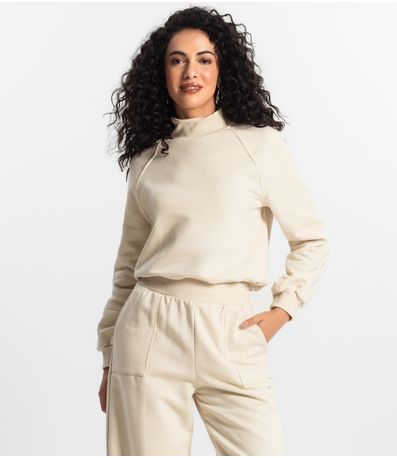 Conjunto de blusão com calça Rovitex Bege