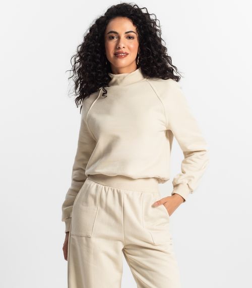 Conjunto de blusão com calça Rovitex Bege