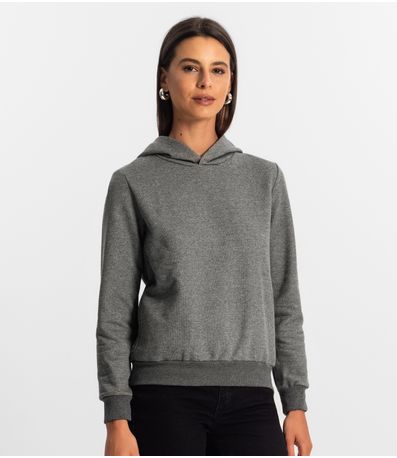 Blusão com Capuz Feminino Rovitex Cinza