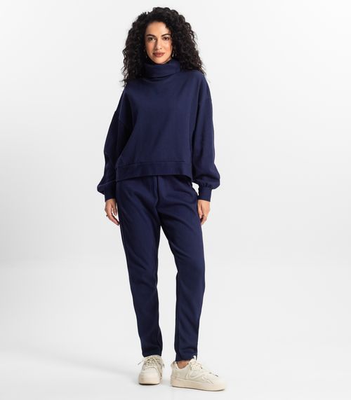 Conjunto Blusão com Calça Feminino Rovitex Azul