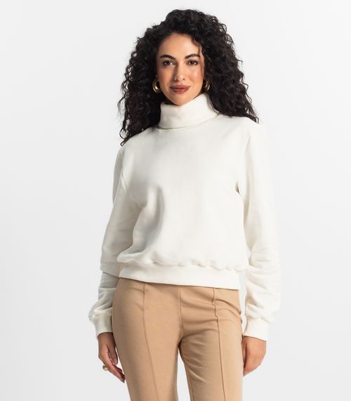Blusão Feminino Em Moletom Rovitex Bege