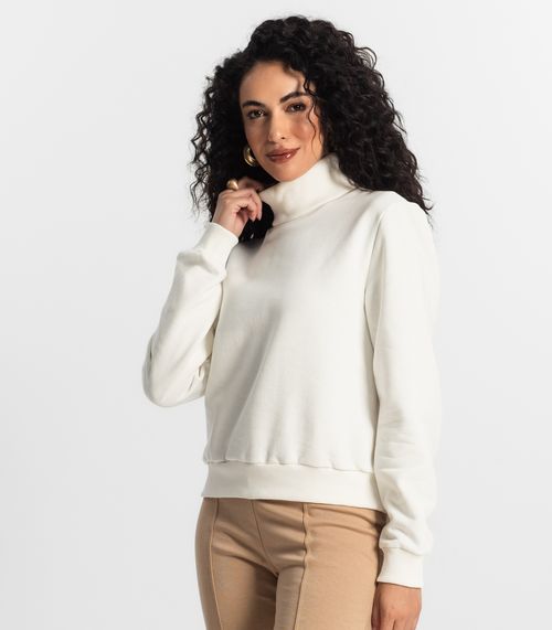 Blusão Feminino Em Moletom Rovitex Bege
