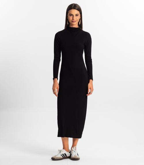 Vestido Manga Longa Feminino Rovitex Preto