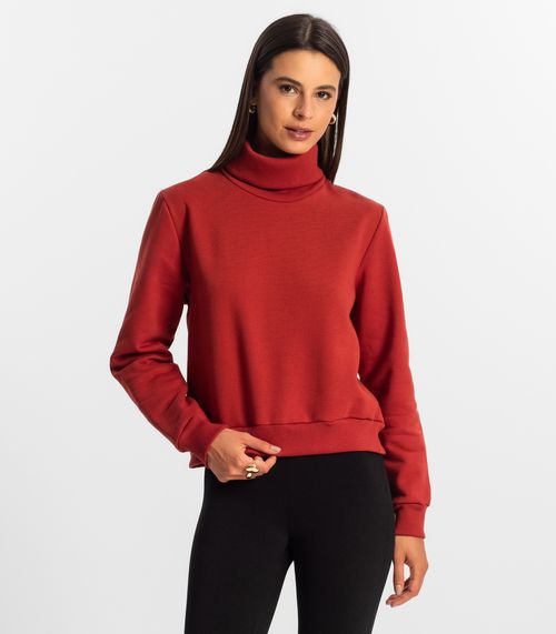 Blusão Feminino Em Moletom Rovitex Vermelho