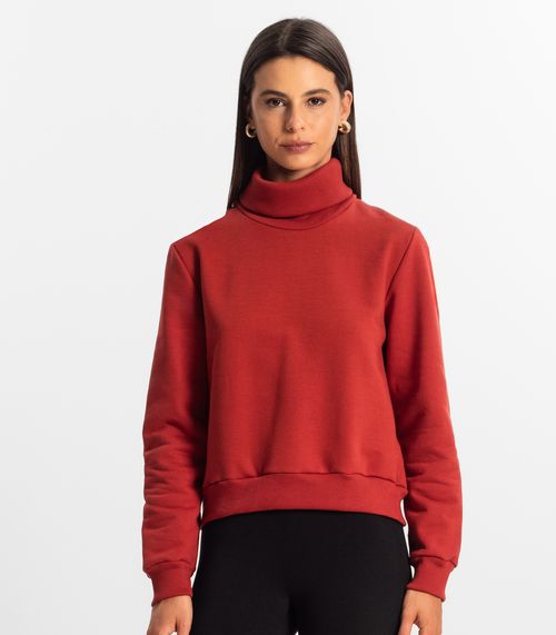 Blusão Feminino Em Moletom Rovitex Vermelho