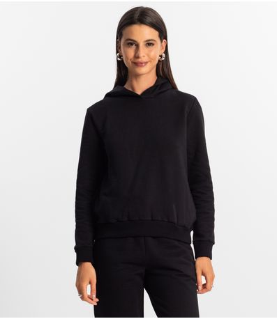 Blusão com Capuz Feminino Rovitex Preto