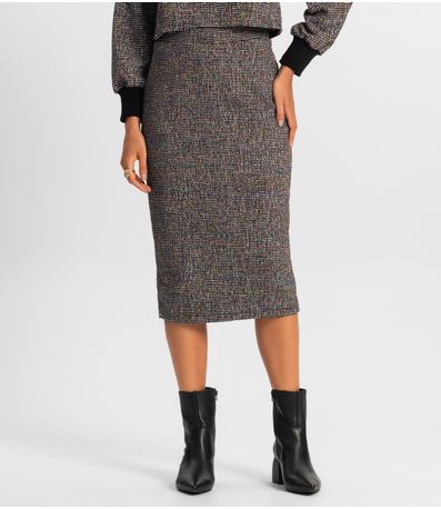 Saia Midi Feminina Rovitex Preto
